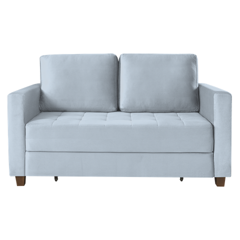 Sofá Cama Marcelle 2 Lugares 150 Casal Veludo Paris Pés de Madeira - Talento Móveis