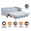 Ver imagem 7 de Sofá Cama Marcelle 2 Lugares 150 Casal Veludo Paris Pés de Madeira - Talento Móveis