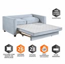 Ver imagem 7 de Sofá Cama Marcelle 2 Lugares 150 Casal Veludo Paris Pés de Madeira - Talento Móveis