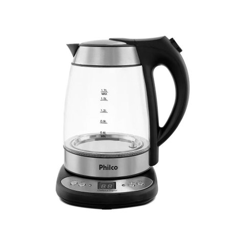 Chaleira Elétrica Philco Pchd Digital Glass 1,7 Litros Transparente 220v