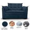 Sofá 2 Lugares para Sala Moderno Confortável Alicia Suede Azul Marinho - 4