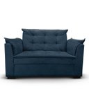 Ver imagem 3 de Sofá 2 Lugares para Sala Moderno Confortável Alicia Suede Azul Marinho