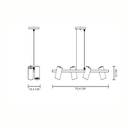 Ver imagem 3 de Lustre Pendente Taschibra Foccus Ouro Para 4 Lâmpadas Bivolt