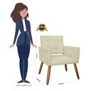 Ver mais imagens de Conjunto 2 Poltronas Cadeira Estofada Decorativa Camila Corano Bege - Incasa Decor