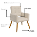 Ver imagem 7 de Conjunto 2 Poltronas Cadeira Estofada Decorativa Camila Corano Bege - Incasa Decor