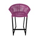 Ver imagem 3 de Conjunto Bistrô Champanheira Tampo Ripado e 2 Banquetas Reis Corda Náutica Rosa