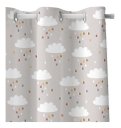 Ver imagem 3 de Cortina Infantil Boho Nuvens Tecido Premium 2,60x1,50m