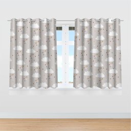 Cortina Infantil Boho Nuvens Tecido Premium 2,60x1,50m - 2