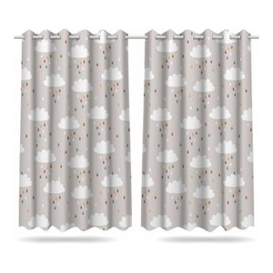 Cortina Infantil Boho Nuvens Tecido Premium 2,60x1,50m