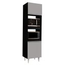 Ver imagem 1 de Paneleiro Torre Quente para Cozinha 02 Portas Ruth 56 cm - D’Rossi Preto e Cinza