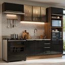 Ver imagem 1 de Armário de Cozinha Completa 270 cm Rustic/Preto Lux Madesa 08