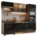 Ver imagem 2 de Armário de Cozinha Completa 270 cm Rustic/Preto Lux Madesa 08
