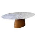 Ver imagem 3 de Mesa de Jantar Cone Oval 160x90 Cm Mármore Branco Extra Base Freijó