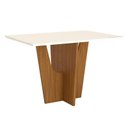 Ver imagem 2 de Mesa de Jantar Danielly 120 Cm Tampo Reto com Vidro Nature Off White e 4 Cadeiras Vita Linho – Henn