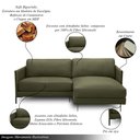 Ver imagem 3 de Sofá Decorativo Karine 3 Lugares Sala de Estar 230cm com Chaise Pés em Aço Couro Fendi G88 - Gran Be