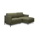Ver imagem 2 de Sofá Decorativo Karine 3 Lugares Sala de Estar 230cm com Chaise Pés em Aço Couro Fendi G88 - Gran Be