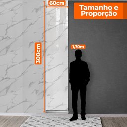 Placa Revestimento Adesiva Flexível para Paredes Atenas Branco 60x300cm - 6