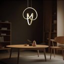 Ver imagem 2 de Luminária Pendente 36w Led Integrado 3 em 1 Moderno Dourado Lumier Micenas