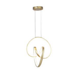Luminária Pendente 36w Led Integrado 3 em 1 Moderno Dourado Lumier Micenas