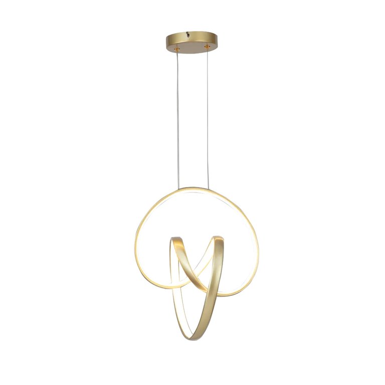 Luminária Pendente 36w Led Integrado 3 em 1 Moderno Dourado Lumier Micenas