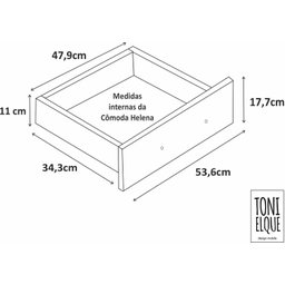Comoda Elena 6 Gavetas Onix - 5