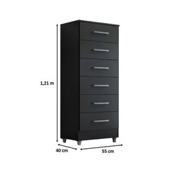 Comoda Elena 6 Gavetas Onix - 3