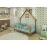 Cama Montessori Infantil Menta / Freijo C/ Painel de Casinha de Parede - 4