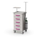Ver imagem 3 de Carrinho Hospitalar 5 Gavetas Médico - Tampo Inox - Estrutura em Aço com Acessórios