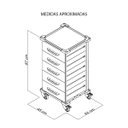 Ver imagem 2 de Carrinho Hospitalar 5 Gavetas Médico - Tampo Inox - Estrutura em Aço com Acessórios