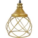 Ver imagem 4 de Pendente Aramado Esfera Balonê Dourado + Lâmpada Lustre Luminária Teto Regulável Sala Cozinha Agp Il