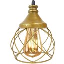 Ver imagem 3 de Pendente Aramado Esfera Balonê Dourado + Lâmpada Lustre Luminária Teto Regulável Sala Cozinha Agp Il