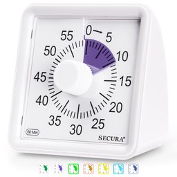 Secura Timer Visual de 60 Minutos para Sala de Aula e Estudo (roxo e Branco) - 1