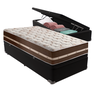Cama Box Baú Solteiro Preta e Colchão Classic Superlastic Anjos - 1