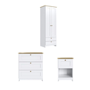 Ver imagem 3 de Conjunto Quarto Completo Solteiro 3 Peças 2 Portas 6 Gavetas Branco - Decibal Móveis