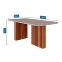 Ver imagem 4 de Conjunto: Mesa Sala Jantar Ester C/ Tampo Madeirado C/ Vidro 180x90cm e 6 Cadeiras Paola Nature-