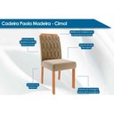 Ver imagem 2 de Conjunto: Mesa Sala Jantar Ester C/ Tampo Madeirado C/ Vidro 180x90cm e 6 Cadeiras Paola Nature-