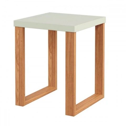 Mesa de Canto Industrial 100% Mdf Off White/freijó F33 - Pradel