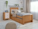 Ver imagem 1 de Cama Solteiro Bibox 2 Gavetas Athenas - Lp - Rei de Casa Amendoa Clean/off White