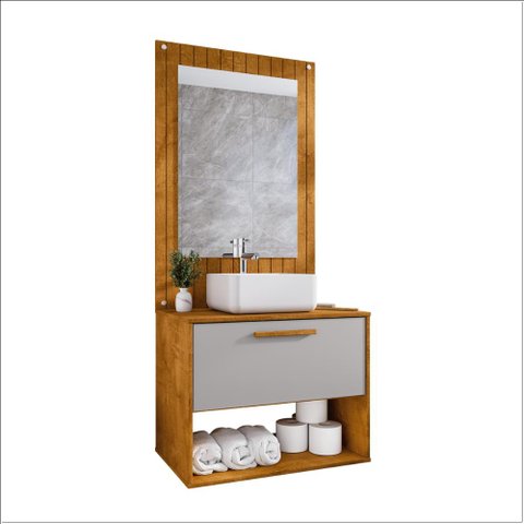 Conjunto para Banheiro Zenith Mdp 12mm com Cuba Naturalle Off White Ofertamo