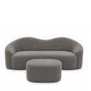 Ver imagem 7 de Kit Sofá + Puf Star 190 cm Orgânico 2 Lugares Sala Recepção:Cinza Escuro