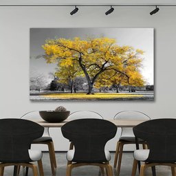 Quadro Decorativo Floral Ipe Amarelo para Sala Hall em Tecido Canvas 55x100 - 3
