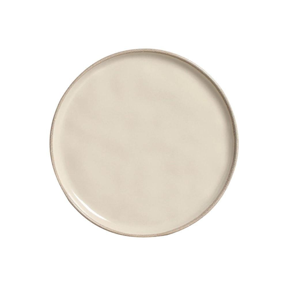 Jogo com 06 Pratos para Sobremesa Bio Rustic Off White