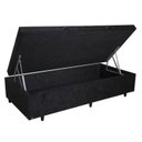 Ver imagem 3 de Cama Báu Box Base Solteiro Suede Preto Blindado com Pistões a Gás.