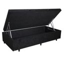 Ver imagem 3 de Cama Báu Box Base Solteiro Suede Preto Blindado com Pistões a Gás.
