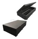 Ver imagem 1 de Cama Báu Box Base Solteiro Suede Preto Blindado com Pistões a Gás.