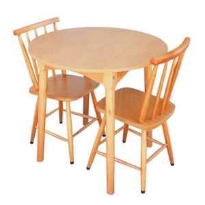 Jogo de Jantar Colonial Brisa Mesa 80x80cm Mel/sinamão + 02 Cadeiras Mel - Rustico Linda