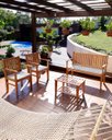 Ver imagem 4 de Conjunto Jardim Premium Madeira de Lei 3 Bancos e 1 Mesa de Centro com Estofado Bege Área Externa