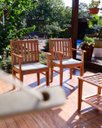 Ver imagem 6 de Conjunto Jardim Premium Madeira de Lei 3 Bancos e 1 Mesa de Centro com Estofado Bege Área Externa