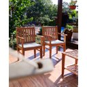 Ver imagem 6 de Conjunto jardim PREMIUM madeira de LEI 3 bancos e 1 Mesa de centro com Estofado Bege Área Externa