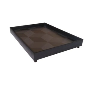 Bandeja Decorativa Cubos 30x40 Bar, Cozinha, Festa.:PRETO